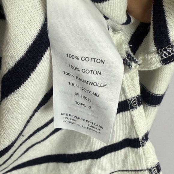 J. Crew 100% Cotton Nautical Black and White Striped XS Top - Picture 8 of 9